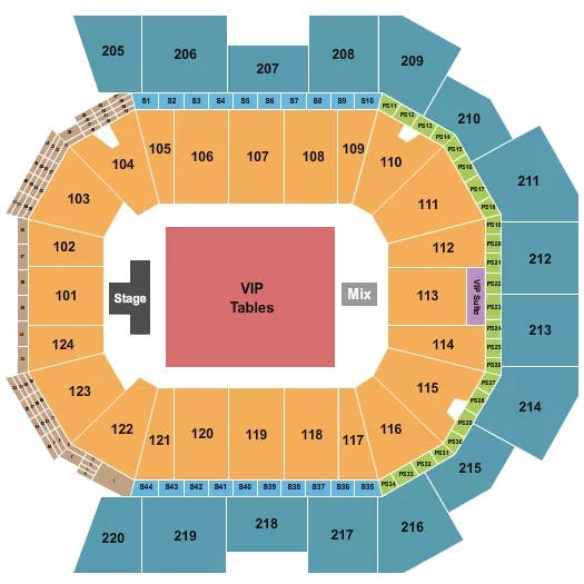  ENDSTAGE VIP TABLES Seating Map Seating Chart