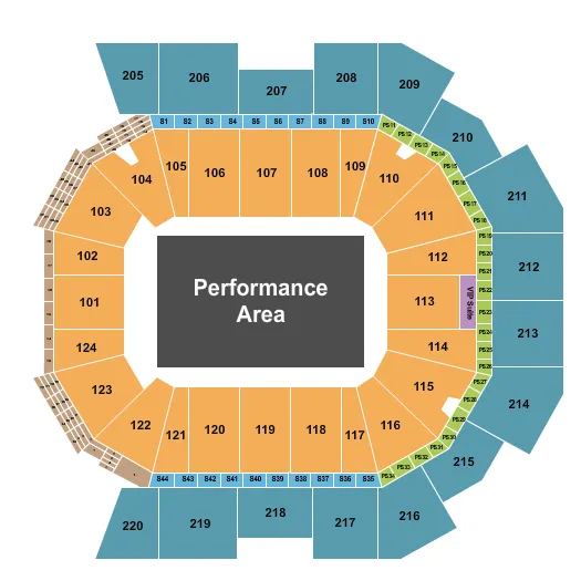  PERFORMANCE AREA Seating Map Seating Chart