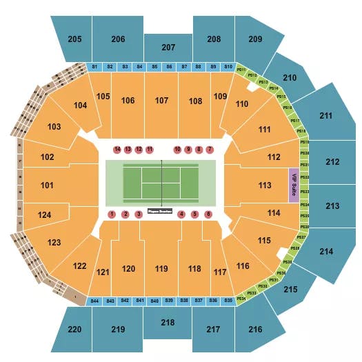  TENNIS Seating Map Seating Chart