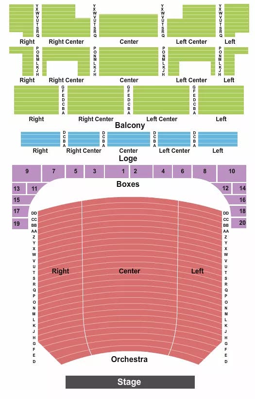  ENDSTAGE NO PIT Seating Map Seating Chart