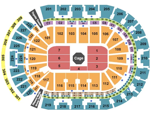  UFC FIGHT NIGHT Seating Map Seating Chart
