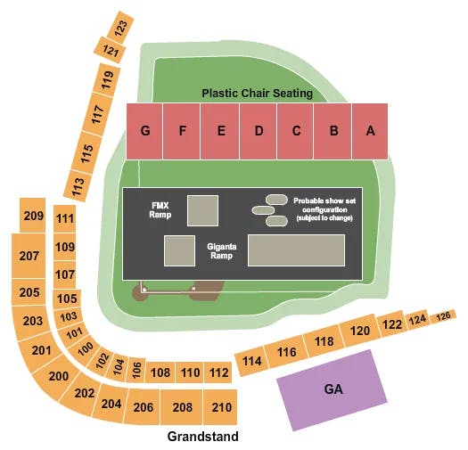  NITRO CIRCUS Seating Map Seating Chart