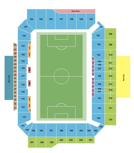 LOWERCOM FIELD SOCCER Seating Map Seating Chart