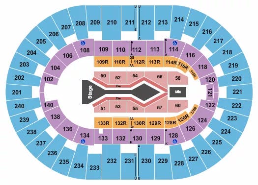  BLAKE SHELTON Seating Map Seating Chart