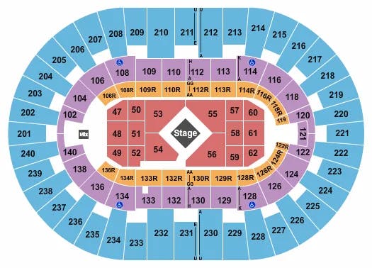  CENTER STAGE Seating Map Seating Chart