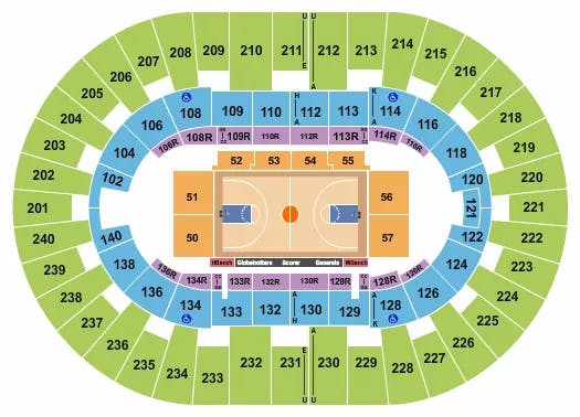  HARLEM GLOBETROTTERS Seating Map Seating Chart