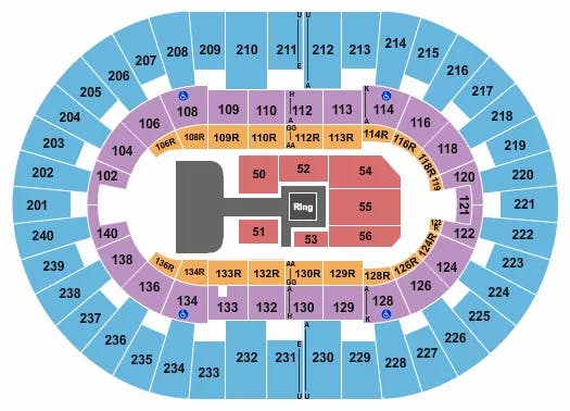  WRESTLING Seating Map Seating Chart