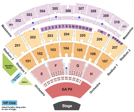  ENDSTAGE LARGE PIT Seating Map Seating Chart