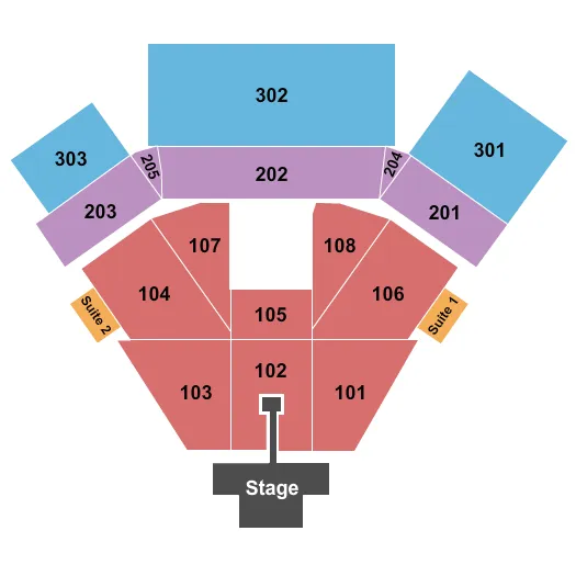  END STAGE CATWALK Seating Map Seating Chart