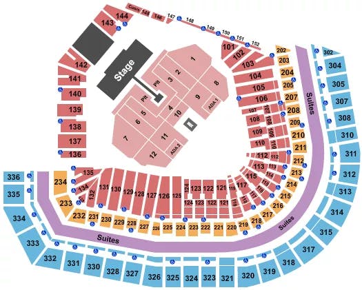 GREEN DAY 2024 Seating Map Seating Chart