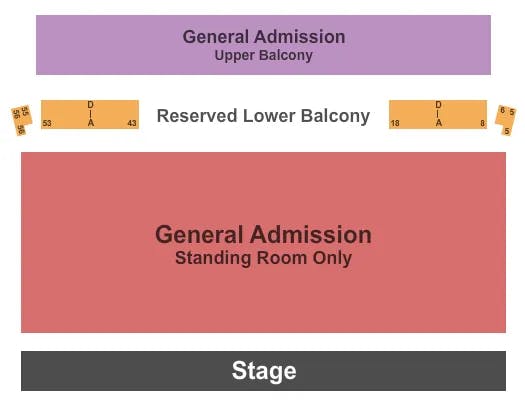 ORPHEUM THEATRE MADISON ENDSTAGE GA RSVD LOW BALC Seating Map Seating Chart