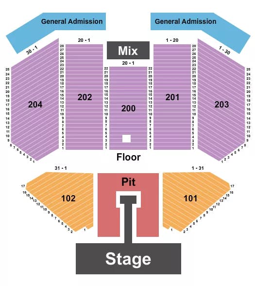 OUTDOOR VENUE AT SENECA NIAGARA RESORT CASINO BRAD PAISLEY Seating Map Seating Chart