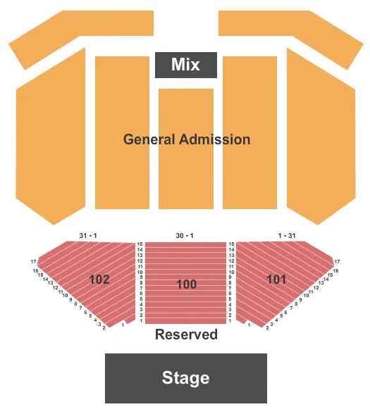 OUTDOOR VENUE AT SENECA NIAGARA RESORT CASINO ENDSTAGE 2 Seating Map Seating Chart