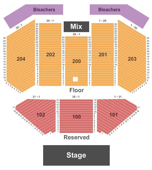 OUTDOOR VENUE AT SENECA NIAGARA RESORT CASINO END STAGE Seating Map Seating Chart