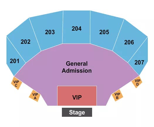  END STAGE GA VIP Seating Map Seating Chart
