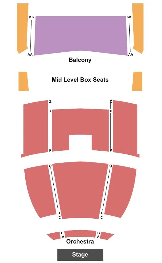 RCU THEATRE PABLO CENTER AT THE CONFLUENCE END STAGE Seating Map Seating Chart