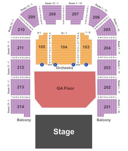  ALICE IN CHAINS GA FLOOR Seating Map Seating Chart