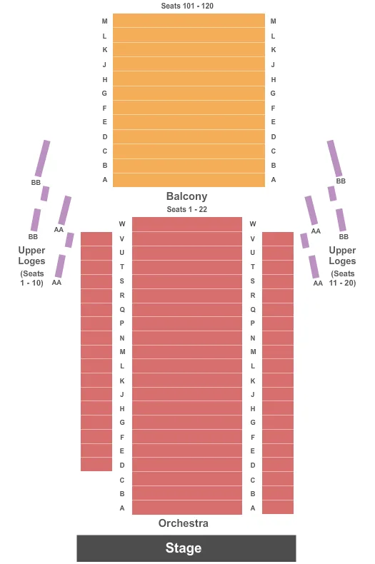  END STAGE Seating Map Seating Chart