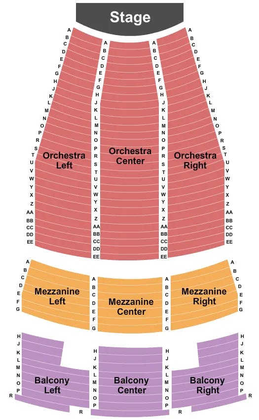 PARAMOUNT THEATRE ANDERSON END STAGE Seating Map Seating Chart