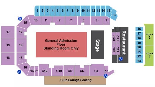  ENDSTAGE GA FLOOR Seating Map Seating Chart