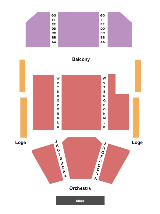  END STAGE Seating Map Seating Chart