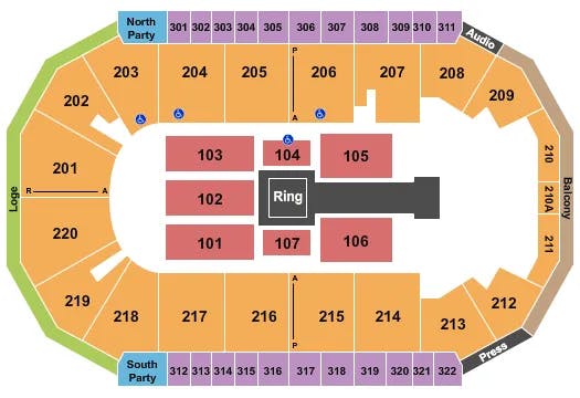  WWE Seating Map Seating Chart