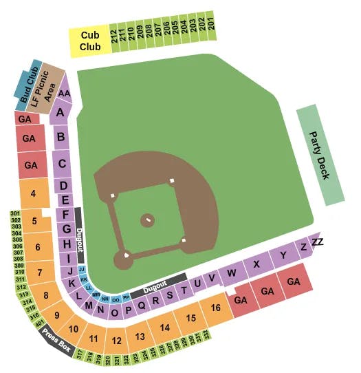  BASEBALL Seating Map Seating Chart