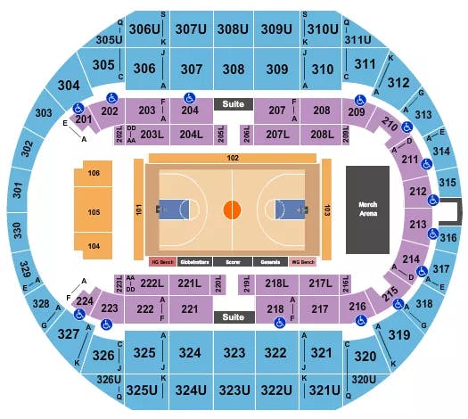  BASKETBALL GLOBETROTTERS Seating Map Seating Chart