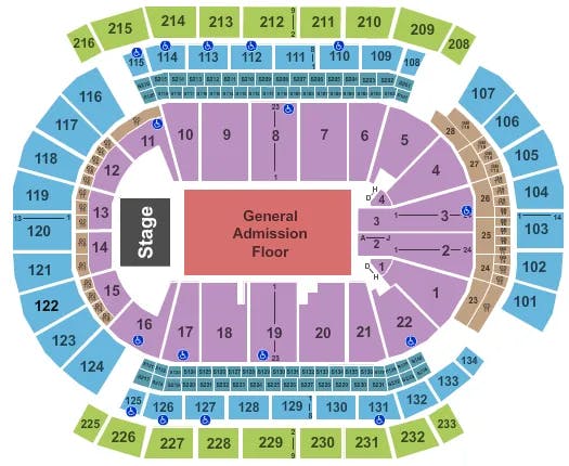  END STAGE GA FLOOR Seating Map Seating Chart