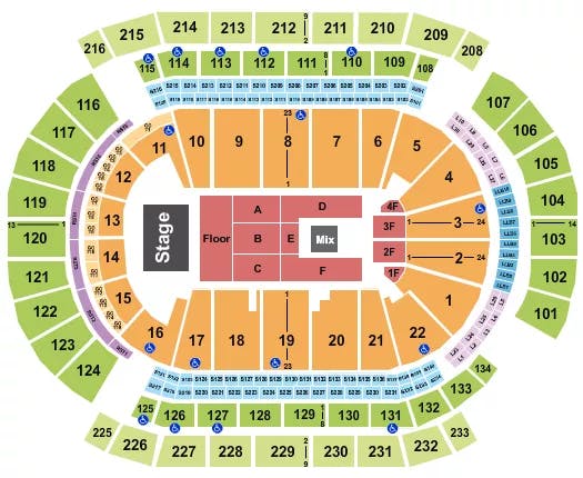  ENDSTAGE FLOOR PIT Seating Map Seating Chart