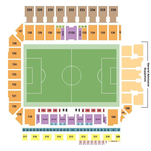  SOCCER GA SUPPORTERS Seating Map Seating Chart