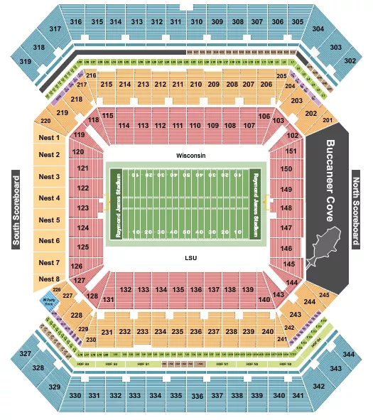  FOOTBALL RELIAQUEST BOWL Seating Map Seating Chart