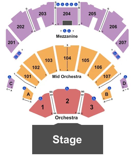  END STAGE Seating Map Seating Chart