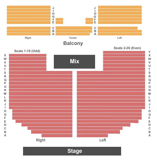 RIALTO THEATRE TUCSON END STAGE Seating Map Seating Chart
