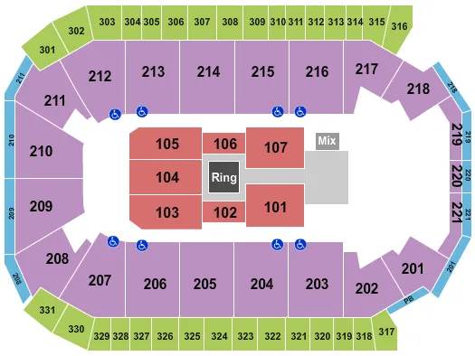  WWE Seating Map Seating Chart