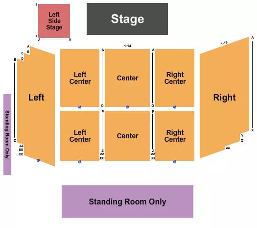 RIVERS CASINO EVENT CENTER AT THE RIVERS CASINO PITTSBURGH ENDSTAGE 3 Seating Map Seating Chart