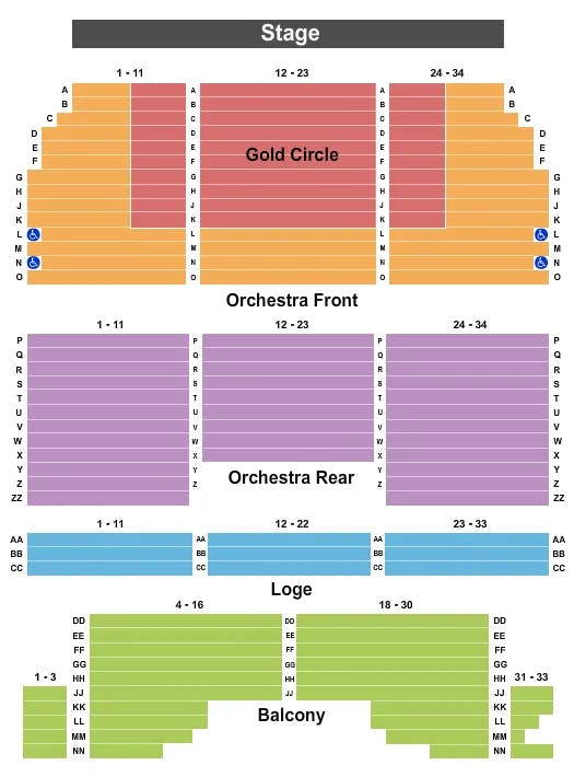 RIVIERA THEATRE NY ENDSTAGE W GC Seating Map Seating Chart