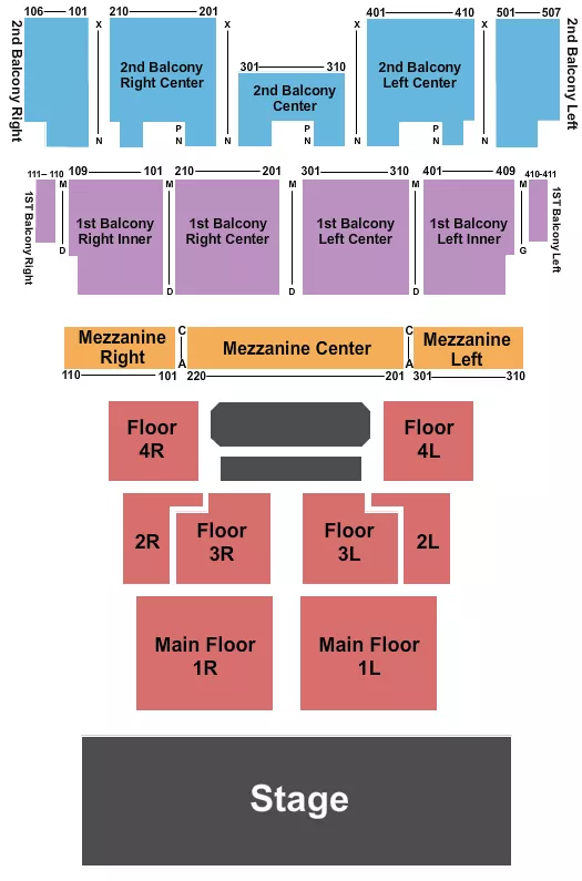 RIVIERA THEATRE IL ENDSTAGE RESERVED Seating Map Seating Chart