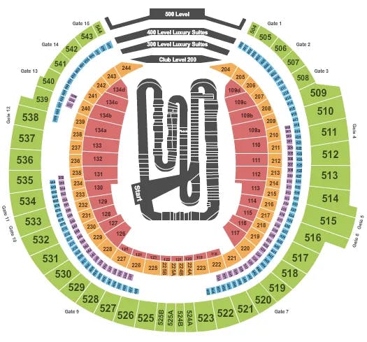  SUPER CROSS Seating Map Seating Chart