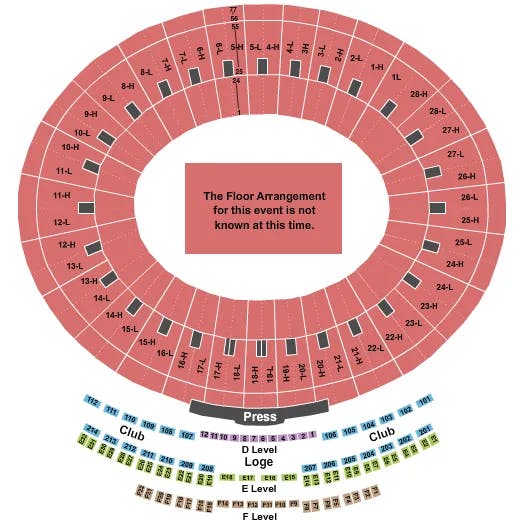 ROSE BOWL STADIUM PASADENA GENERIC FLOOR Seating Map Seating Chart