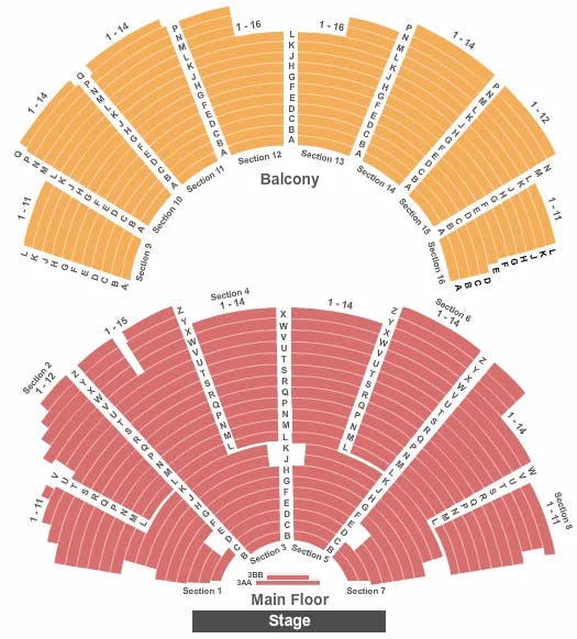  END STAGE Seating Map Seating Chart