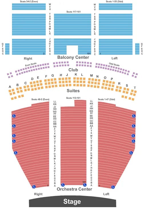 SAENGER THEATRE NEW ORLEANS ENDSTAGE Seating Map Seating Chart