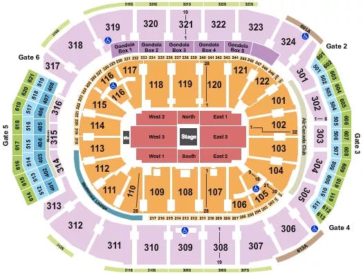  CENTER STAGE EAST WEST Seating Map Seating Chart