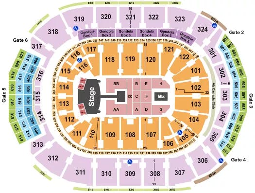  QUEEN ADAM LAMBERT Seating Map Seating Chart