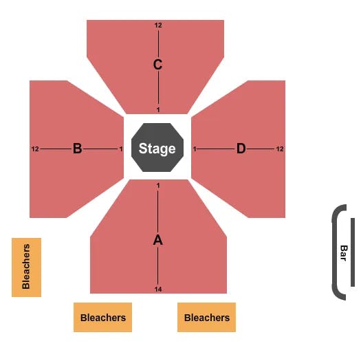 SEVEN FEATHERS HOTEL CASINO CAGESPORT Seating Map Seating Chart