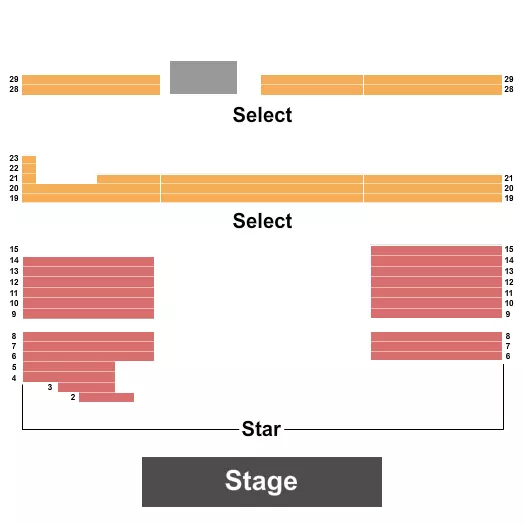 SHOOTING STAR CASINO HOTEL EVENT CENTER END STAGE 2 Seating Map Seating Chart