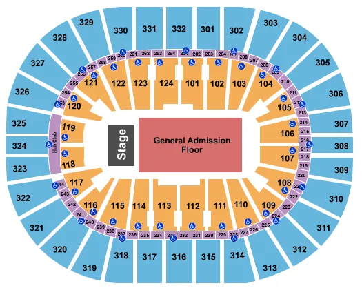  END STAGE GA FLOOR Seating Map Seating Chart