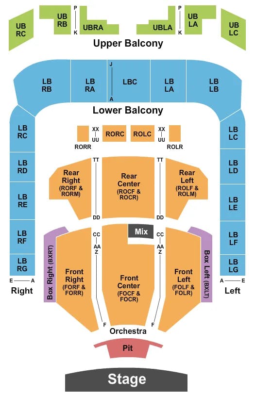 SOLDIERS SAILORS MEMORIAL AUDITORIUM ENDSTAGE 4 Seating Map Seating Chart