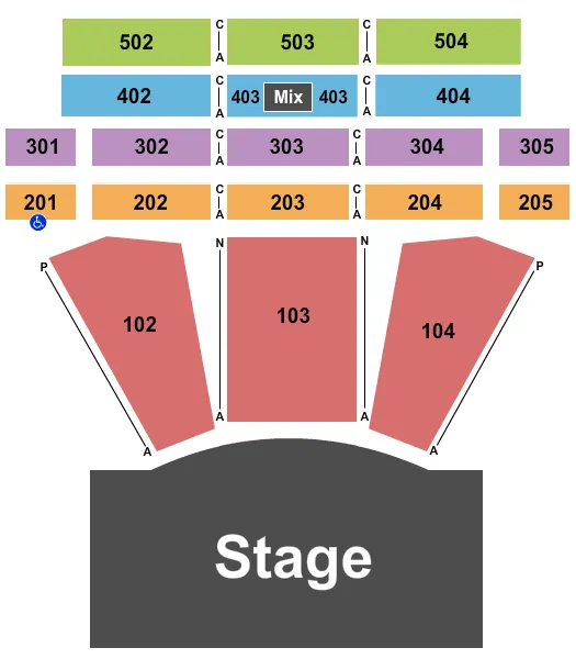 SOUND WAVES AT HARD ROCK HOTEL CASINO ATLANTIC CITY ENDSTAGE 3 Seating Map Seating Chart