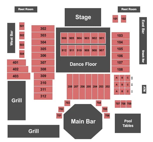 SOUTHERN JUNCTION LIVE ROYSE CITY ENDSTAGE TABLES Seating Map Seating Chart